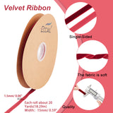 Single Face Velvet Ribbons, Garment Accessories, FireBrick, 3/8 inch(10mm), 20 yards/roll