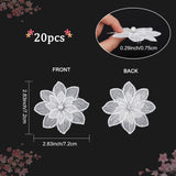 20Pcs 3D Flower Polyester Lace Computerized Embroidery Ornament Accessories, with Imitation Pearl Beads, for DIY Clothes, Bag, Pants, Shoes Decoration, White, 72x72x7.5mm