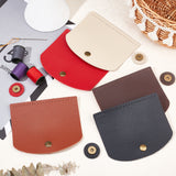 5Pcs 5 Colors Imitation Leather Bag Cover, Rectangle with Round Corner & Alloy Brads, Bag Replacement Accessories, Mixed Color, 10.2x12.5x0.7cm