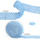 Polyester Elastic Ribbon, for Hair Band Making, Cornflower Blue, 40mm, about 5.47 Yards(5m)/Roll