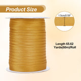 60M Flat Fold Over Polyester Satin Ribbons, Clothes Accessories, Dark Goldenrod, 5/8 inch(15mm), about 65.62 Yards(60m)/Roll