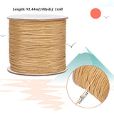 1 Roll Nylon Thread, Chinese Knot Cord, Round, Wheat, 1mm, about 100 yards/roll