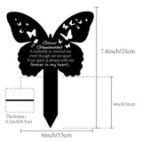 Acrylic Garden Stake, Ground Insert Decor, for Yard, Lawn, Garden Decoration, with Memorial Words Beloved Grandmother, Butterfly, 200x150mm