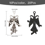 20Pcs 2 Colors Alloy Pendants, Goat Charm, Mixed Color, 35x22x4mm, Hole: 2mm, 10pcs/color