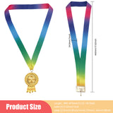12Pcs 2 Style Polyester Medal Straps, Award Neck Ribbons, Medal Lanyards, with Alloy Clasps, Colorful, 445~475mm, 6pcs/style