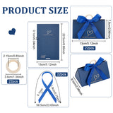 Handbag Shape Candy Packaging Box, Wedding Party Gift Box, with Ribbon and Word Best for You, Midnight Blue, Finish Product: 13x7.5x6.5cm