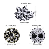 3Pcs 3 Style Computerized Embroidery Cloth Iron On/Sew On Patches, Costume Accessories, Appliques, Mixed Shapes, Black, 1pc/style