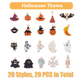 DIY Halloween Jewelry Making Finding Kit, Including Autumn Theme Acrylic Letter & Polymer Clay Disc Beads, Alloy Enamel Pendants, Broom & Pumpkin & Ghost & Cross Bone, Mixed Color, 562Pcs/box