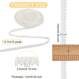 Polyester Fringe Ribbon, ABS Plastic Beads Trim, Clothes Accessories Decoration, White, 3/8 inch(10mm)