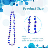 Acrylic Beaded Phone Lanyard, Wrist Straps Evil Eye Beads Mobile Phone Lanyard for Woman Men, Midnight Blue, 24cm
