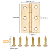 4 Sets Iron & Brass Cabinet Drawer Butt Hinges Connectors, with Replacement Hinge Screws, Wooden Box Accessories, Golden, 50x29.5x4.5mm, Hole: 4mm