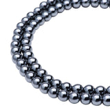 Round Non-magnetic Synthetic Hematite Beads Strands, Grade AA, Black, 6mm, Hole: 1.5mm, about 72pcs/strand