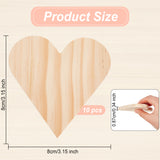 Heart Shape Unfinished Wooden Boards, BurlyWood, 8x8x0.87cm