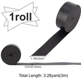 1 Roll PU Leather Cord, Flat, Black, 30x1.8mm, about 3.28 Yards(3m)/Roll