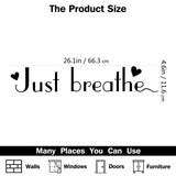 PVC Wall Stickers, for Wall Decoration, Word Just Breathe, Word, 120x670mm