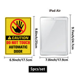 5Pcs Waterproof PVC Warning Sign Stickers, Vinyl Danger Safety Decals, Rectangle with Word, Sign Pattern, 25x17.5cm