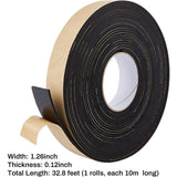 Strong Adhesion EVA Sponge Foam Rubber Tape, Anti-Collision Seal Strip, Black, 30x3mm, 10m/roll