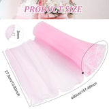 Polyester Flower Bouquet Wrapping Mesh Paper, with ABS Plastic Imitation Pearl Edge, Bouquet Packaging Paper Wrinkled Wavy Net Yarn, for Valentine's Day, Wedding, Birthday Decoration, Pearl Pink, 4000x275mm