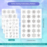 4 Sheets 11.6x8.2 Inch Stick and Stitch Embroidery Patterns, Non-woven Fabrics Water Soluble Embroidery Stabilizers, Snowflake, 297x210mmm