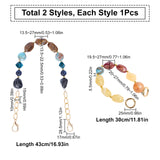 2Pcs 2 Styles Resin Bag Handles, with Alloy Spring Gate Rings & Lobster Claw Clasps, for Bag Straps Replacement Accessories, Mixed Color, 1pc/style