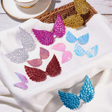 Glittery Angel Wings Patches, DIY Craft Applique Children Hair Accessories, Mixed Color, 8.3x12cm, 60pcs/bag