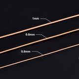 3 Rolls 3 Styles Round Copper Craft Wire, Light Gold, 0.6~1mm, about 10~20m/roll, 1 roll/style