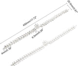 1Pc Shiny Flower Crystal Rhinestone Collar Trim, Flexible Sewing Crafts Bridal Costume Embellishment, Platinum, 450x20.5x6.5mm, Hole: 4mm