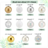 DIY Beads Jewelry Making Finding Kit, Including Plastic & Acrylic & Polymer Clay & Resin Rhinestone Beads, Round, White, 102pcs/box