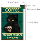 Vintage Metal Iron Tin Sign Poster, Wall Decor for Bars, Restaurants, Cafes Pubs, Cat Shape, 300x200x0.5mm, Hole: 5x5mm