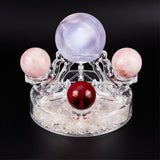 Acrylic Crystal Ball Display Stands, Transparent Glass Sphere Ball Organizer Holder, Fit for 7Pcs Balls Display, Clear, Tray: 2.05cm, 15x11cm, Inner Diameter: 14.5cm