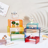6Pcs 6 Colors 3 Sizes 6-Tier Acrylic Jewelry Display Riser Shelf, Retail Tabletop Display Stand for Jewelry, Cosmetics, Cupcake Storage, Mixed Color, 8.35~12.4x7.6x3.5~7.5cm, 1pc/color