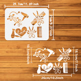 Plastic Drawing Painting Stencils Templates, for Painting on Scrapbook Fabric Tiles Floor Furniture Wood, Rectangle, Mixed Shapes, 29.7x21cm