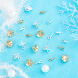 60Pcs 6 Style Brass Cup Pearl Peg Bails Pin Pendants, For Half Drilled Beads, Long-Lasting Plated, Mixed Color, 6.5~8.5x4~8mm, Hole:1.5~2mm, 10pcs/style