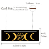 Carved Wooden Tarot Card Stand Holder, Tarot Card Altar Stand, Witch Divination Tools, Rectangle, Star Pattern, 25.4x7.62x0.5cm