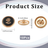 10Pcs 1-Hole Alloy Enamel Buttons, Flat Round with Rose Pattern, Black, 22x9mm, Hole: 2.5mm