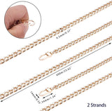 Bag Strap Chains, Iron Curb Link Chains, with Swivel Lobster Claw Clasps, Golden, 60x0.95cm