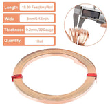 Copper Flat Bezel Wire, DIY Bezel Setting for Cabochon, Raw(Unplated), 3x0.2mm, about 19.69 Feet(6m)/Roll