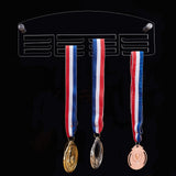 Wall-Mounted Transparent Acrylic Medal Display Stands, with Platinum Tone Iron Findings, Clear, 9.9x30x0.3cm, Hole: 9mm