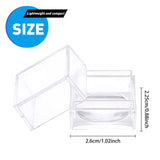 Transparent Plastic Box, for Diamonds, Jade, Coins Packing Box, Square, Clear, 2.25x2.6x2.6cm, Inner Size: 23x23mm, 30pcs/box