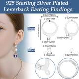 20Pcs 304 Stainless Steel Leverback Earring Findings, 20Pcs Brass Jump Rings, 925 Sterling Silver Plated, 4~14x4~12x0.6~2mm, Hole: 1.2mm, Pin: 0.6x1mm, 20pcs/style
