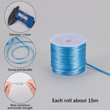 Nylon Thread, for Jewelry Making, Mixed Color, 1.5mm, about 15m/roll, 30colors, 1roll/color, 30rolls/set