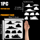 PET Hollow Out Drawing Painting Stencils, for DIY Scrapbook, Photo Album, Cloud, 30x30cm