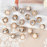 40Pcs 20 Styles Plastic Safety Brooches, with Iron Pins and Acrylic Rhinestone, Mixed Shapes, Mixed Color, 2pcs/style