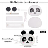 Panda Head Shape Crossbody Bag Making Kits, including Imitation Leather Fabrics, Thread & Needles, White, 13.5x14.5x6cm
