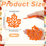Maple Leaf Non-woven Fabrics Cup Mats, Anti-Slip Heat Resistant Bottom Coasters, Orange Red, 103x107x3mm