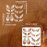 PET Hollow Out Drawing Painting Stencils, for DIY Scrapbook, Photo Album, Wing Pattern, 30x30cm