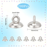 200Pcs Plastic Bead Cap Pendant Bails, for Globe Glass Bubble Cover Pendants, Platinum, 7x10mm, Hole: 2mm, Inner Diameter: 9mm