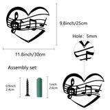 Iron Wall Signs, Metal Art Wall Decoration, for Living Room, Home, Office, Garden, Kitchen, Hotel, Balcony, Musical Note Pattern, 300x250x1mm