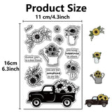 Custom PVC Plastic Clear Stamps, for DIY Scrapbooking, Photo Album Decorative, Cards Making, Stamp Sheets, Film Frame, Sunflower, 160x110x3mm