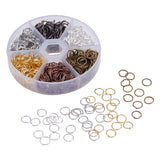 6 Colors Iron Plated Open Jump Rings 8mm Diameter Wire 21-Gauge Jewelry Making Findings, About 900Pcs, Mixed Color, 8x0.7mm, 21 Gauge, Inner Diameter: 6.6mm, about 900pcs/box